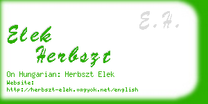 elek herbszt business card